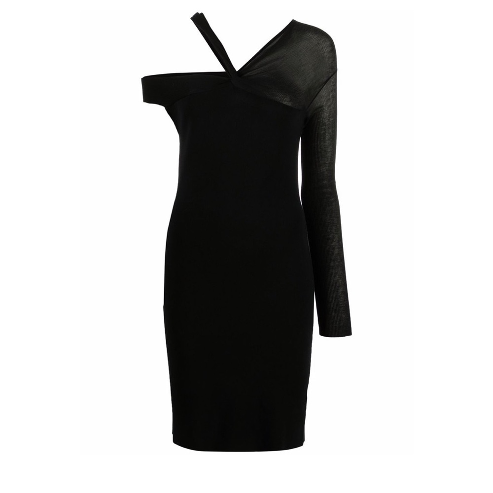 Helmut Lang LS twist dress blk